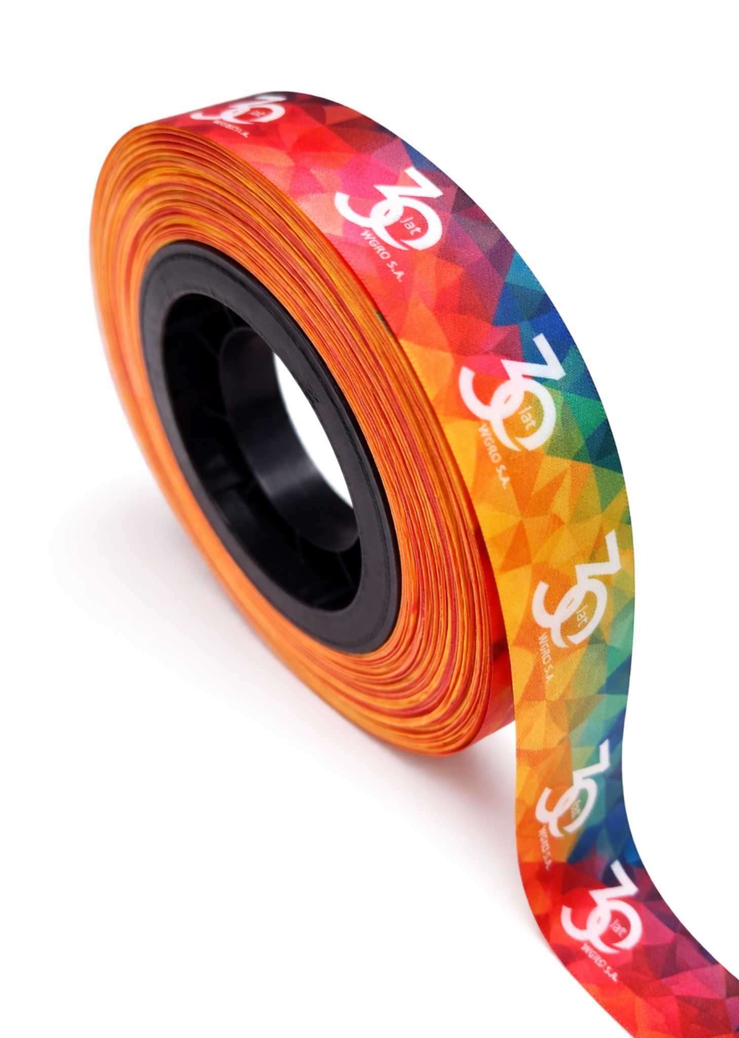 wstążki kolorowe z nadrukiem